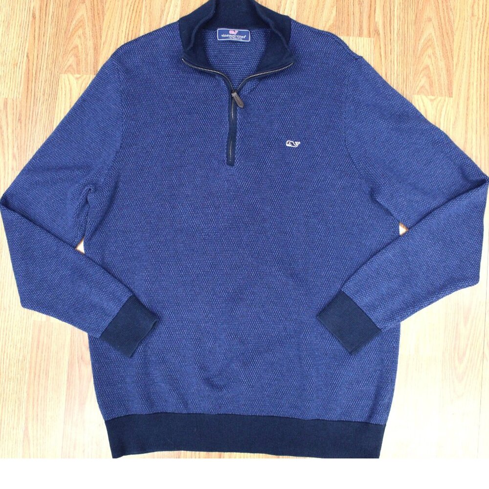 VINEYARD VINES WOOL/POLY SWEATER DARK BLUE Sz MEDIUM, M